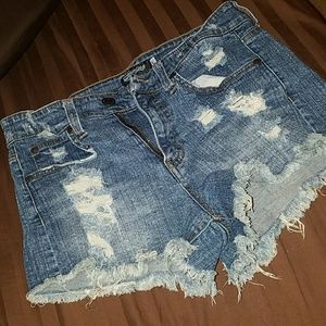 Distressed Denim shorts